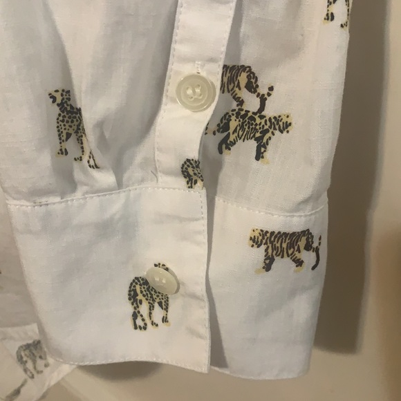 Madewell woman’s print button down blouse with cheetahs cotton size medium M - Picture 8 of 11